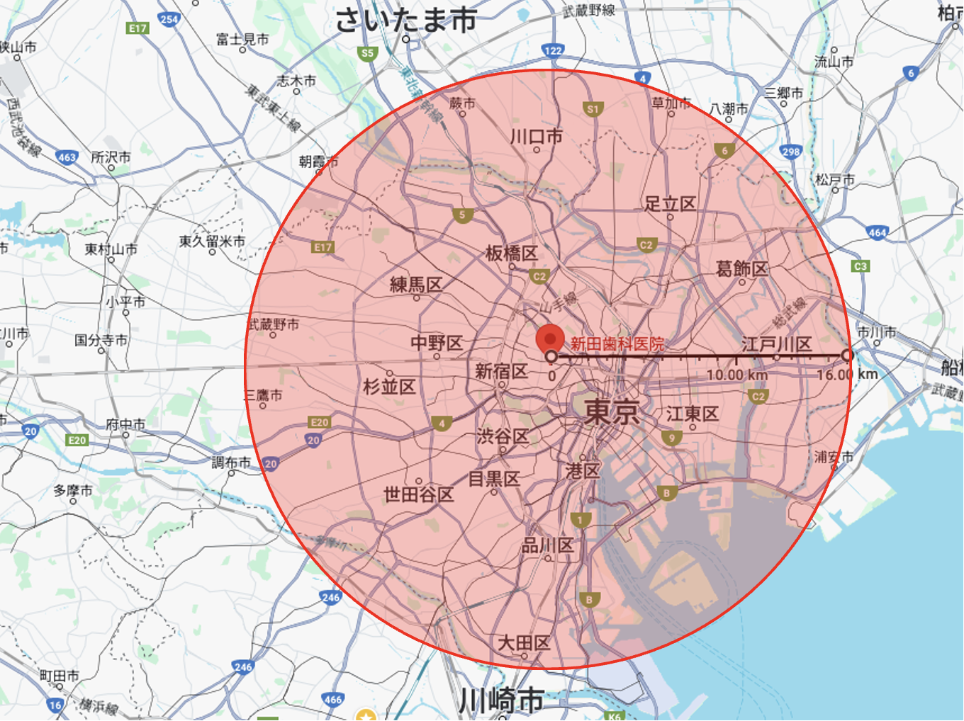 訪問歯科診療対応範囲